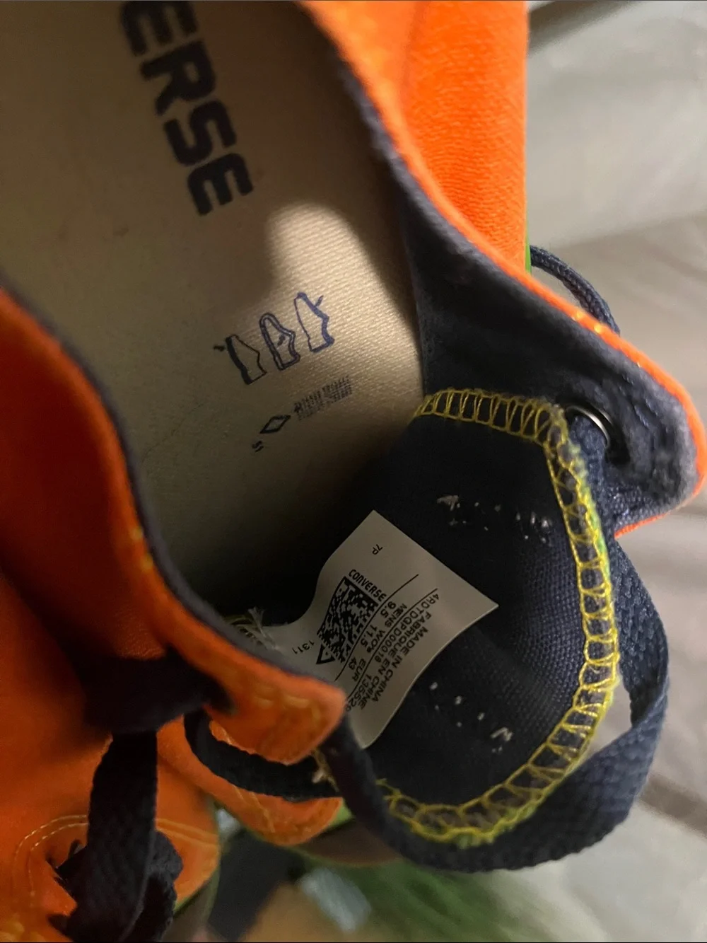 Converse Low Top Sneakers in Orange, Black, Green, Navy - Picture 2 of 5